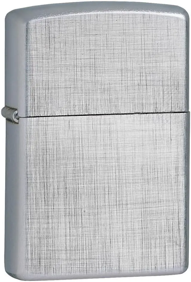 Alt view image 10 of 19 - Zippo ZOZO28181 Lighter Linen Weave Chrome 28181