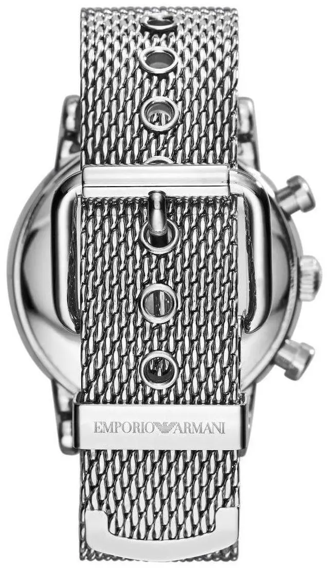 Alt view image 4 of 11 - Emporio Armani Men's Classic AR1808 Silver Stainless-Steel Quartz Watch with Black Dial