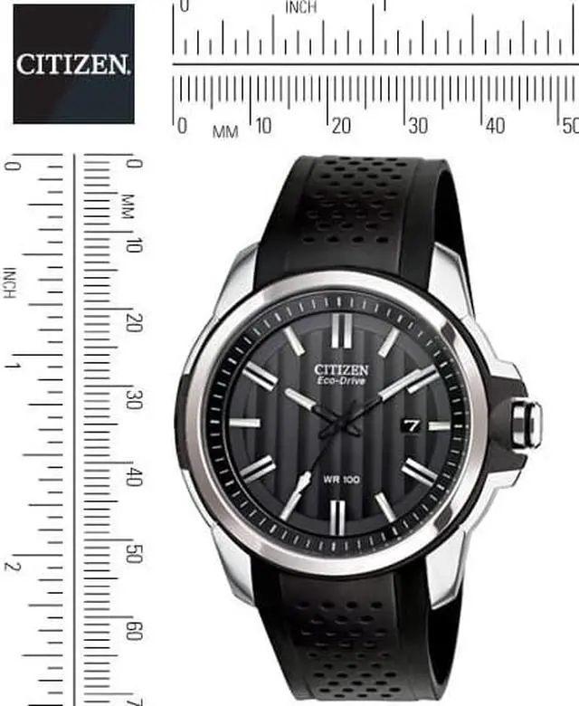Alt view image 2 of 5 - Citizen AW1150-07E Drive Stainless Steel Case Rubber Bracelet Black Dial Date Display