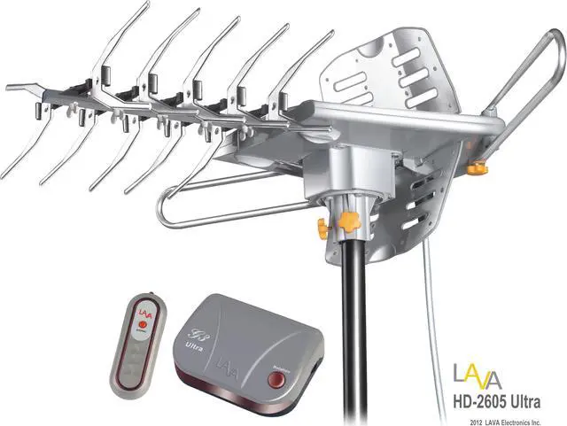 Alt view image 4 of 6 - LAVA HD-2605, TV Antenna, Outdoor Remote Controlled HDTV Antenna, amplified 4K HDTV Antenna with Amplifier, 150 Miles Long Range for Outdoor/RV/Attic Use for Multiple TVs