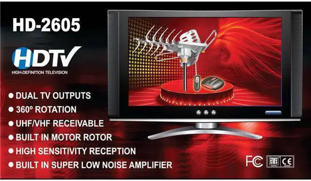 Alt view image 3 of 6 - LAVA HD-2605, TV Antenna, Outdoor Remote Controlled HDTV Antenna, amplified 4K HDTV Antenna with Amplifier, 150 Miles Long Range for Outdoor/RV/Attic Use for Multiple TVs