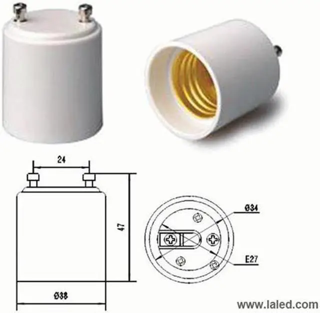 Alt view image 3 of 8 - 2 Pack GU24 to E27/E26 LED Light Bulb Lamp Holder Adapter Socket