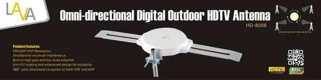 Alt view image 3 of 7 - HD-8008 OmniPro HD-8008 omni-directional HDTV Antenna