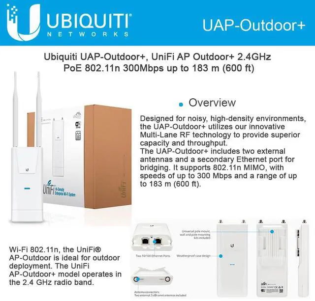Main image of Ubiquiti UAP-Outdoor+ UniFi Access Point Enterprise Wi-Fi System