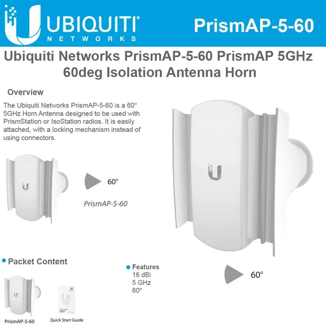 Alt view image 2 of 4 - Ubiquiti Networks PRISMAP-5-60 5 Ghz Prismap Antenna 60