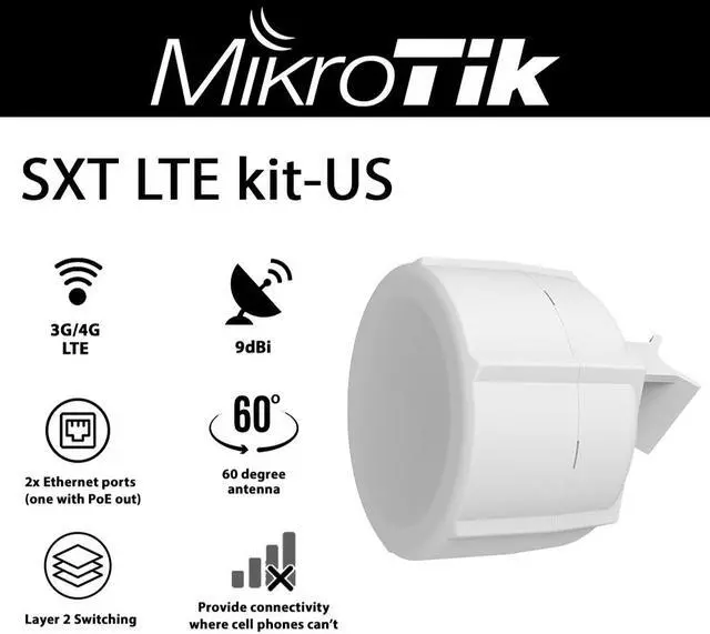 Alt view image 2 of 2 - MikroTik - RBSXTR&R11E-LTE-US - MikroTik SXT LTE kit with enclosure