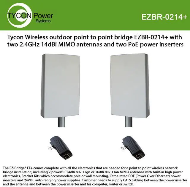 Alt view image 3 of 4 - The EZ-Bridge-Lite EZBR-0214+ High Power Outdoor Wireless Point to Point System