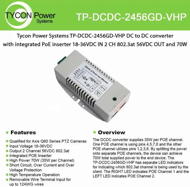 Alt view image 2 of 2 - Tycon Systems  Inc 18-36vdc In 56vdc Out 70w Dc Converter