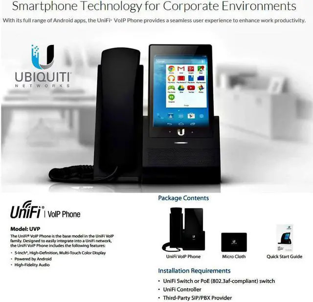 Alt view image 6 of 12 - Ubiquiti Networks UVP UniFi VoIP Phone with 5" Touchscreen