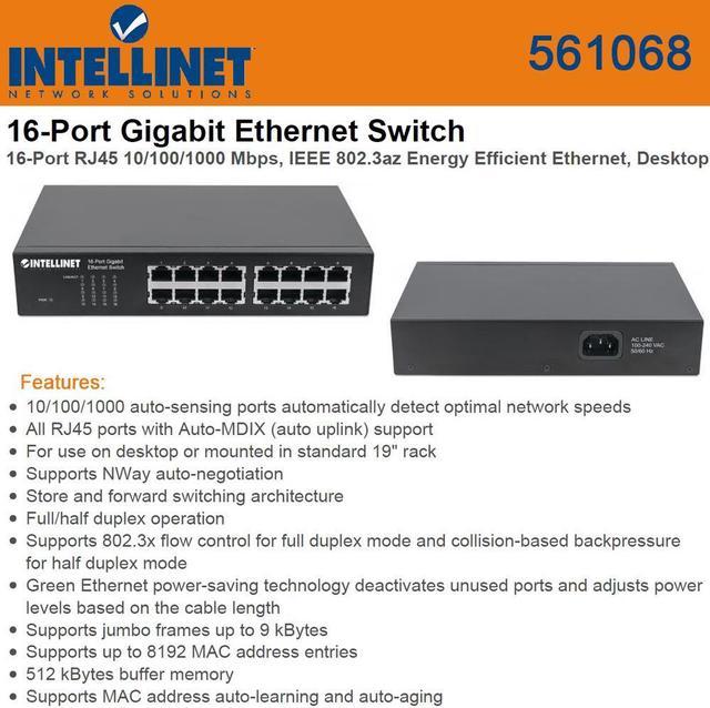Intellinet 16-Port Gigabit Ethernet Switch 