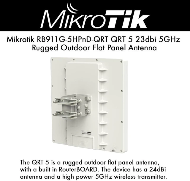 Alt view image 2 of 5 - Mikrotik QRT 5 RB911G-5HPnD-QRT 24dBi 5GHz Wrls Outdoor Flat Panel Antenna US