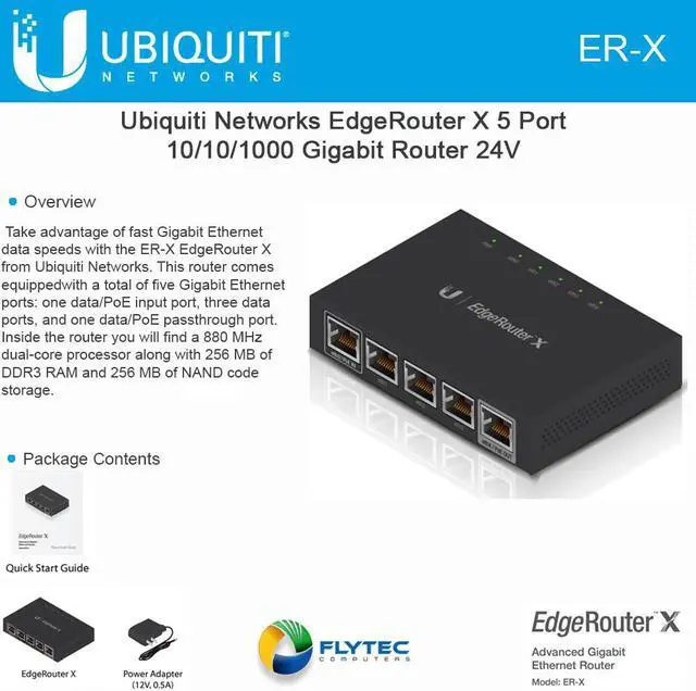 Alt view image 7 of 8 - Ubiquiti ER-X-US EdgeRouter X 5-Port Advanced Gigabit Ethernet Routers, 256MB Storage
