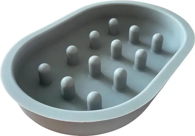 Alt view image 3 of 4 - Slow Feeder Bowl Compatible with Sureflap Surefeed Feeders - BPA Free & Dishwasher Safe Silicone Slow Feeder Bowl for Small & Med Breed, Non-Slip Puzzle Cat Food Bowl, Perfect for Fast Eaters gray