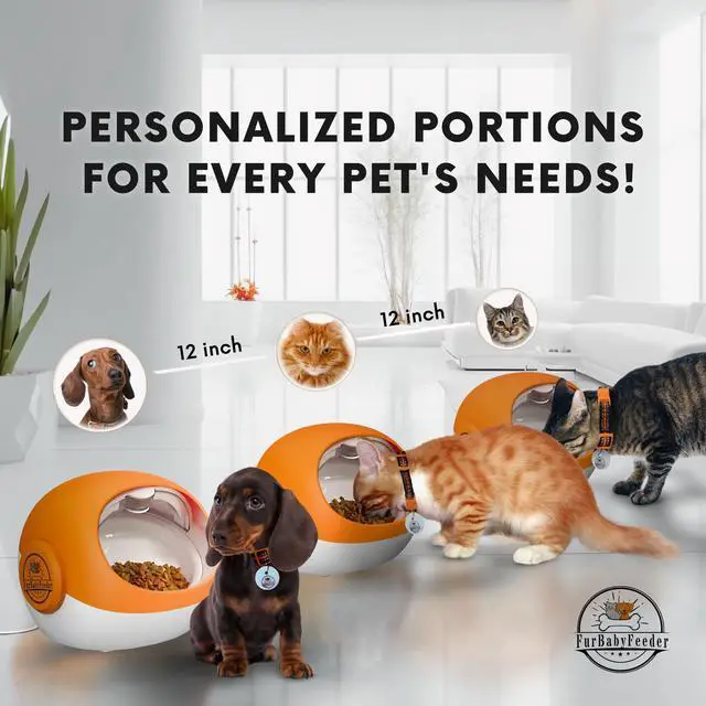 Alt view image 3 of 7 - FurBabyFeeder® Sphere Automatic Microchip Pet Feeder  LCD Menu - Enclosed & Locking Doors - Uses RFID Collar Tag - Multi-Pet