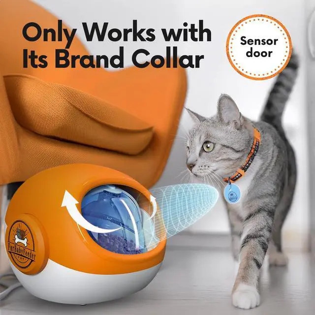 Alt view image 2 of 7 - FurBabyFeeder® Sphere Automatic Microchip Pet Feeder  LCD Menu - Enclosed & Locking Doors - Uses RFID Collar Tag - Multi-Pet