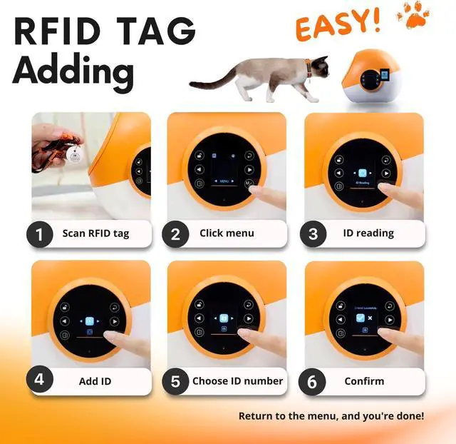 Alt view image 5 of 7 - FurBabyFeeder® Sphere Automatic Microchip Pet Feeder  LCD Menu - Enclosed & Locking Doors - Uses RFID Collar Tag - Multi-Pet