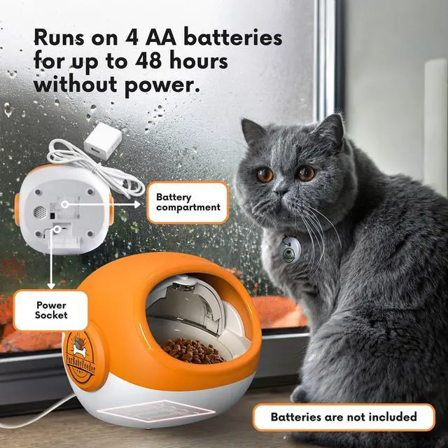 Alt view image 6 of 7 - FurBabyFeeder® Sphere Automatic Microchip Pet Feeder  LCD Menu - Enclosed & Locking Doors - Uses RFID Collar Tag - Multi-Pet