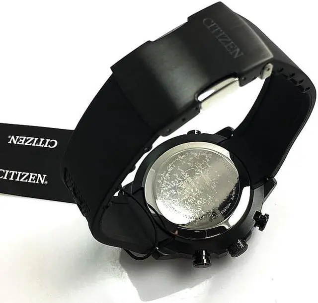 Alt view image 3 of 14 - Citizen Navihawk A-T Black Dial Black Rubber Mens Watch JY8035-04E
