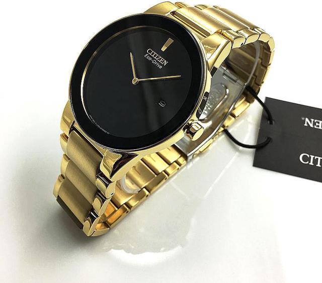 Citizen Axiom Men's Eco-Drive Gold Black Dial Watch