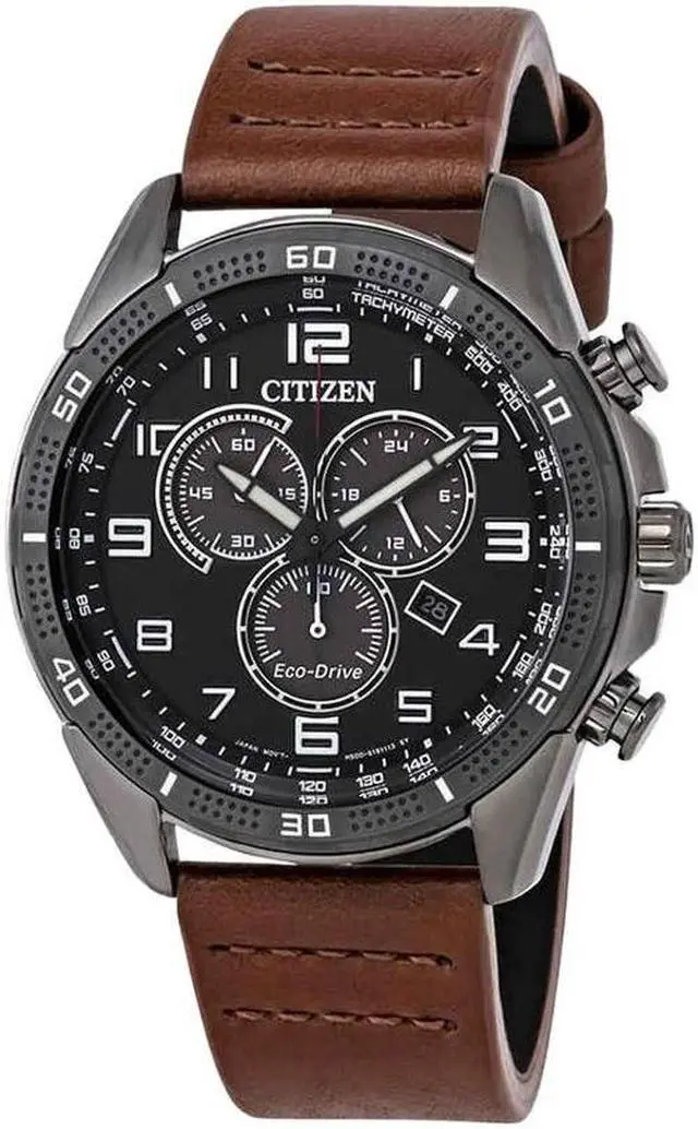 Alt view image 7 of 17 - Men's Citizen Eco-Drive Chronograph CHR Drive Brown Watch AT2447-01E