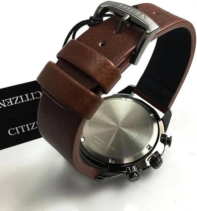 Alt view image 9 of 17 - Men's Citizen Eco-Drive Chronograph CHR Drive Brown Watch AT2447-01E