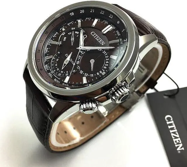 Alt view image 4 of 8 - Men's Citizen Calendrier Multifunction Brown Leather 44mm Watch BU2020-29X