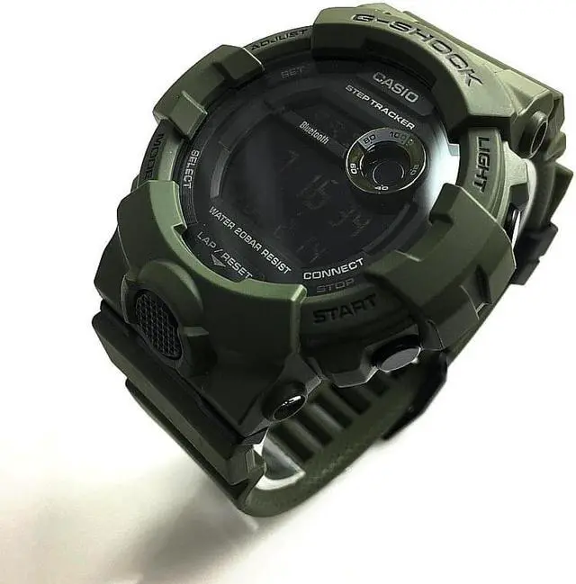 Alt view image 2 of 8 - Casio GBD800UC3 G-Shock Power Trainer Resin Army Green Mens Watch