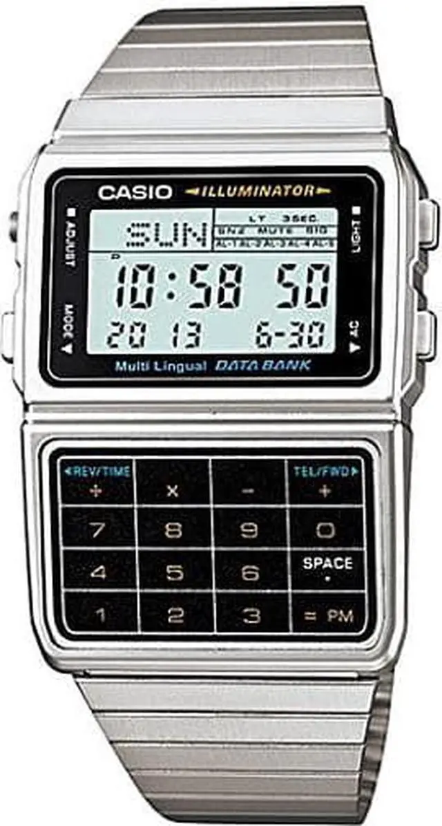 Alt view image 10 of 13 - Men's Casio Databank Telememo Calculator Watch DBC611-1D DBC-611-1D