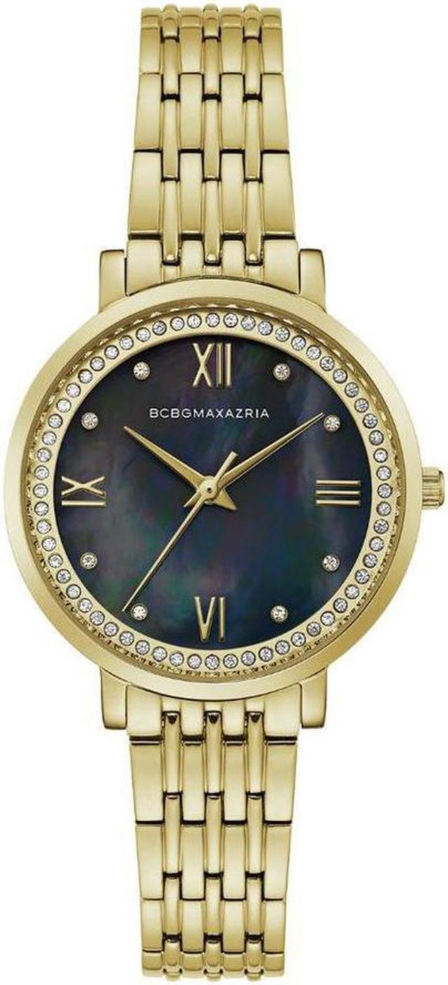 Women s BCBGMAXAZRIA Pearl Dial Crystalized Steel BCBG Watch