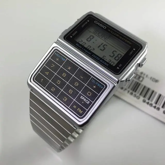 Alt view image 11 of 13 - Men's Casio Databank Telememo Calculator Watch DBC611-1D DBC-611-1D