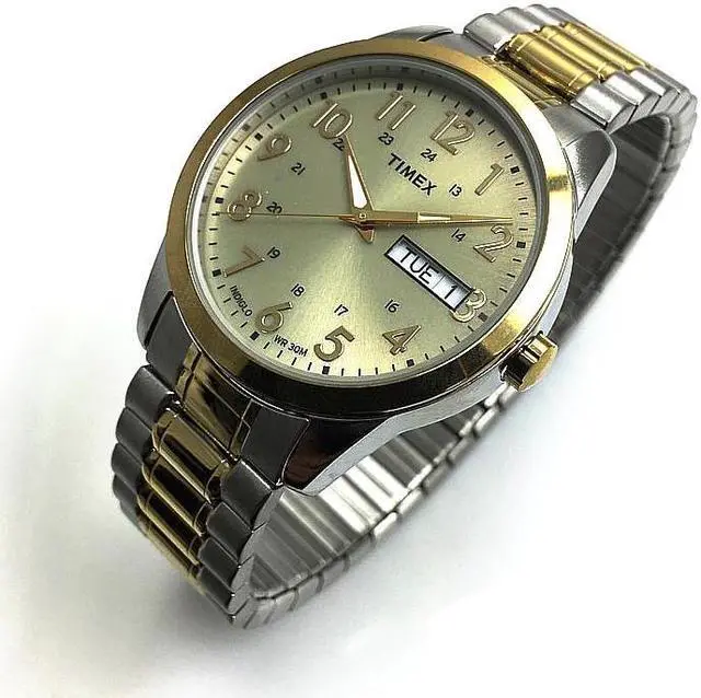 Alt view image 6 of 11 - Men's Timex South Street Sport Two Tone Expansion Band Watch T2M935