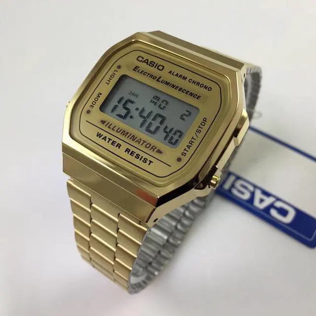 Alt view image 2 of 10 - Men's Casio Gold Tone Classic Digital Watch A168WG-9V A168WG-9VT