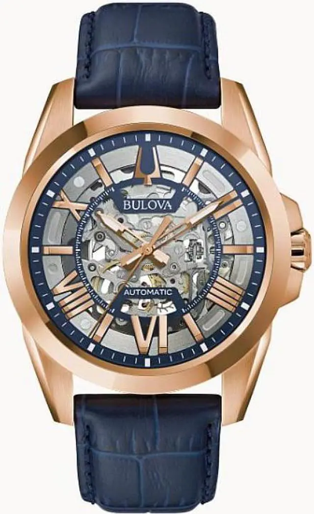 Alt view image 4 of 11 - Bulova Sutton Mens Rose Gold PVD Stainless Steel Automatic Watch 97A161