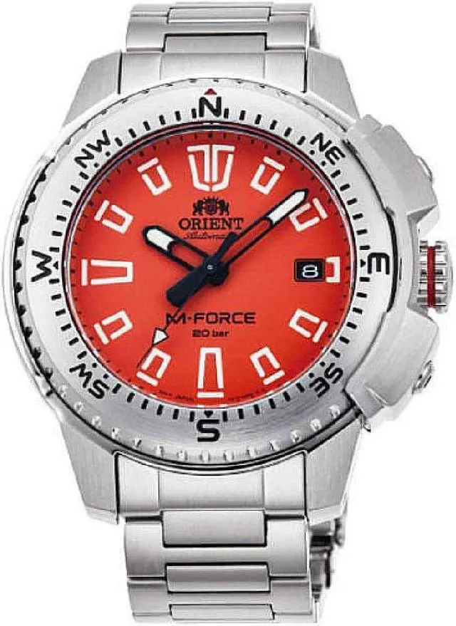 Main image of Men's Orient M-Force ACON Diver's Automatic Orange Dial Watch RA-AC0N02Y10B