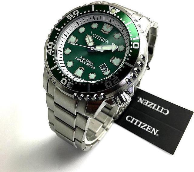Men\'s Citizen Promaster Green Watch Diver\'s Marine BN0158-85X Solar