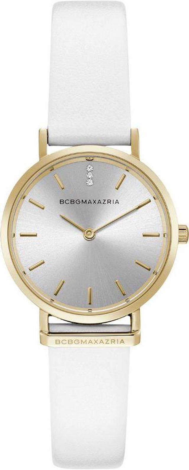 Women s BCBGMAXAZRIA Crystallized Gold Leather Strap BCBG Watch