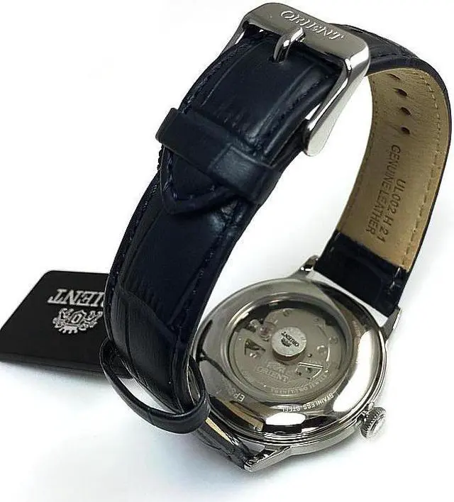 Alt view image 3 of 10 - Men's Orient Classic Elegant Automatic Skeleton Blue Dial Watch RA-AG0005L10B