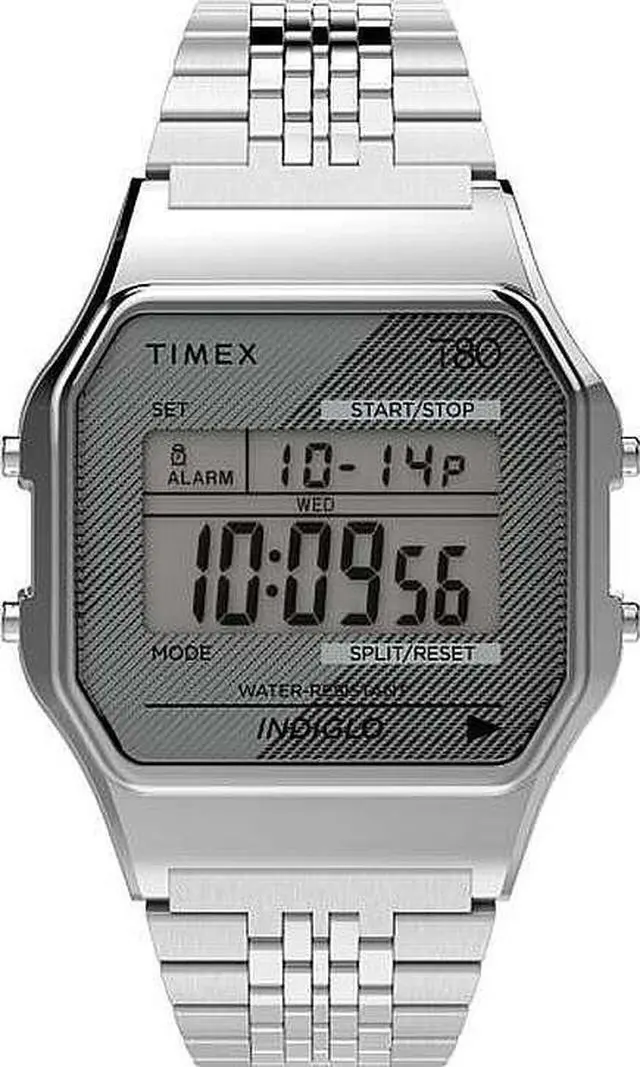 Main image of Men's Timex T80 Digital Classic Silver 34mm Watch TW2R79300
