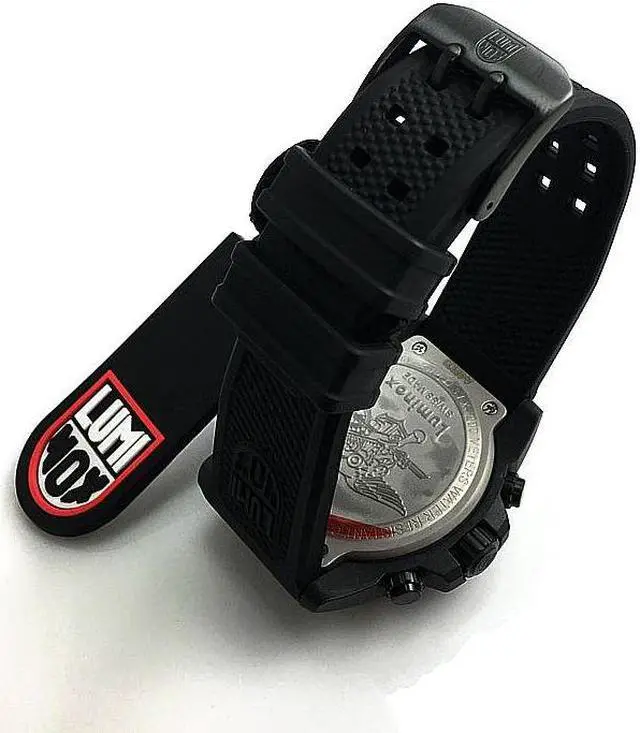 Alt view image 3 of 8 - Men's Luminox Navy SEAL Blackout Chronograph Diver's 45mm Watch 3581.BO