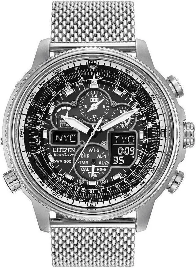 Alt view image 8 of 20 - Citizen Eco-Drive Navihawk A-T Mens Digital Chrono Watch JY8030-83E
