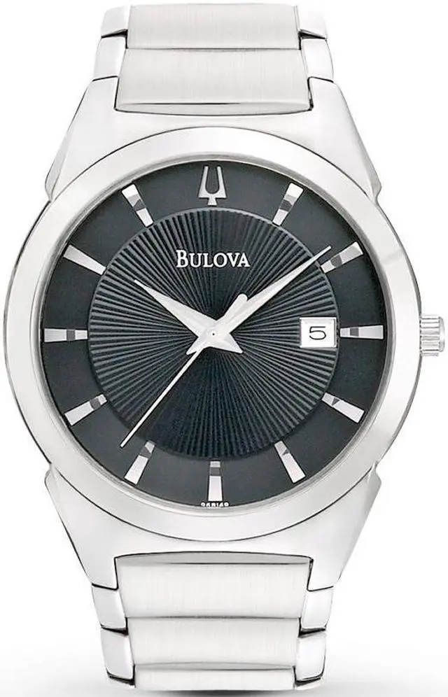 Alt view image 9 of 20 - Bulova Steel Bracelet Date Window Black Dial Men's watch #96B149