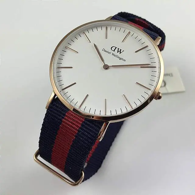 Alt view image 12 of 17 - Daniel Wellington Classic Oxford Gold Tone Red Blue Mens Watch 0101DW