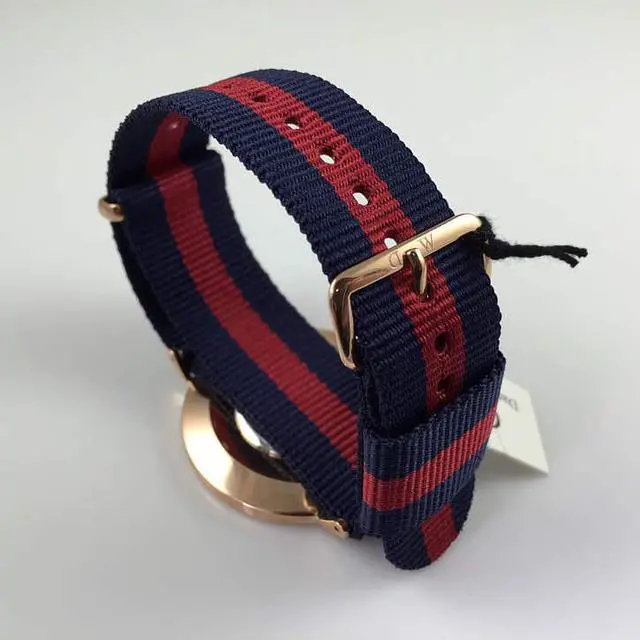 Alt view image 13 of 17 - Daniel Wellington Classic Oxford Gold Tone Red Blue Mens Watch 0101DW