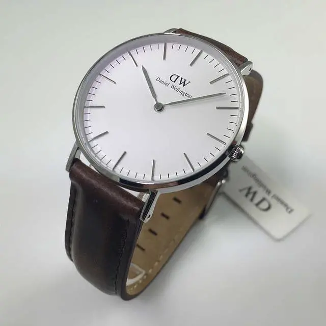 Alt view image 7 of 9 - Daniel Wellington 0611DW Men's Bristol Brown Leather Quartz Watch with Silver Dial