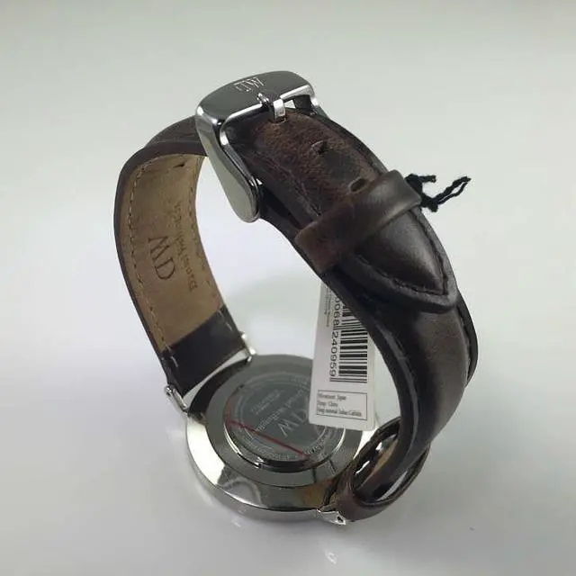 Alt view image 8 of 9 - Daniel Wellington 0611DW Men's Bristol Brown Leather Quartz Watch with Silver Dial