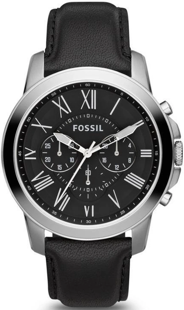 Alt view image 15 of 18 - Fossil Grant Black Dial Black Leather Mens Watch FS4812