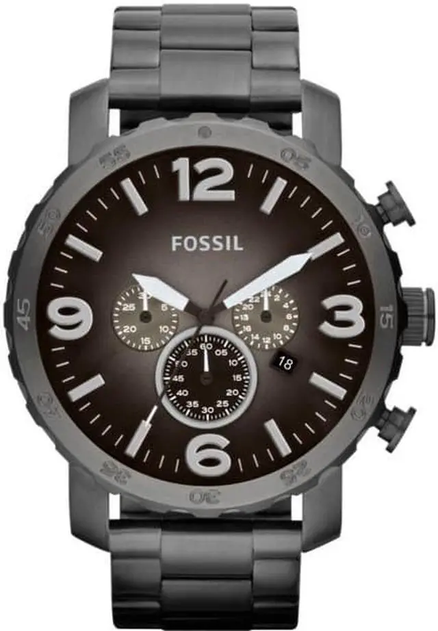 Alt view image 9 of 11 - Fossil Nate Chronograph Smoke Grey Dial Ion-plated Mens Watch JR1437
