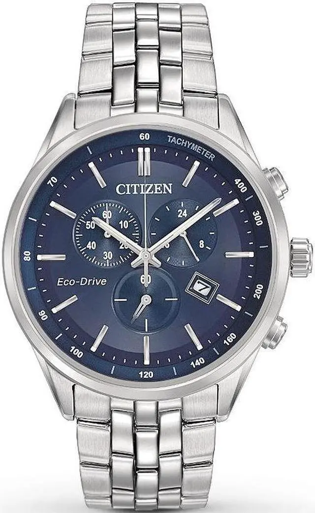 Alt view image 6 of 10 - Citizen Men's Sapphire 42mm Steel Bracelet & Case Eco-Drive Watch AT2141-52L