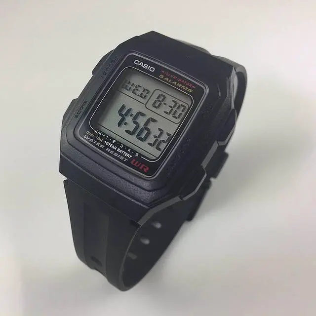 Alt view image 3 of 15 - Men's Casio Classic Digital All Black Watch F201WA-1A F201WA-1AV