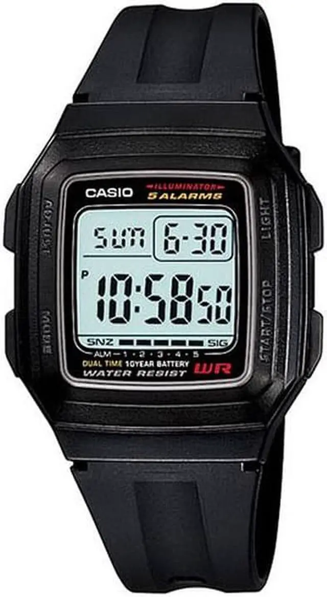 Main image of Men's Casio Classic Digital All Black Watch F201WA-1A F201WA-1AV